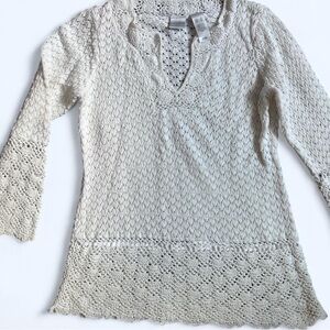 Emma James Cream Crochet Swim Coverup